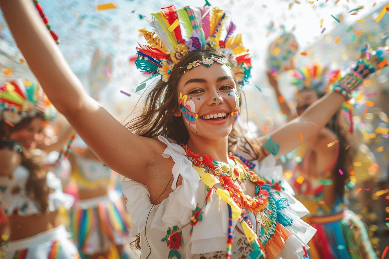 Participants joyeux lors du festival animé de Saint André, célébrant la fête avec enthousiasme